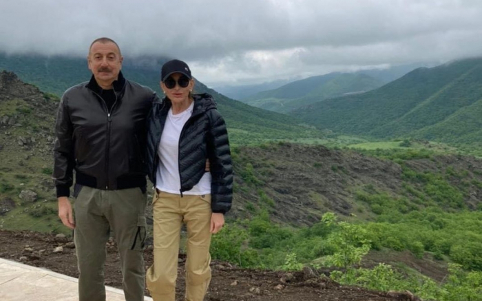   El presidente y su esposa permanecen de visita en Jabrayil y Gubadli  