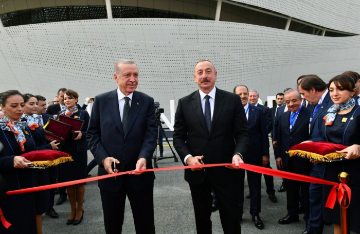  Präsident Ilham Aliyev und Präsident Recep Tayyip Erdogan weihen den internationalen Flughafen Zangilan ein –  VIDEO  