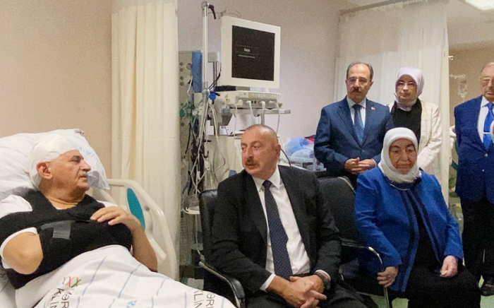   Präsident von Aserbaidschan besuchte Binali Yildirim, Shamil Ayrim und Oguzhan Demirchi im Krankenhaus  