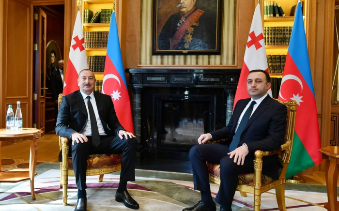   Ilham Aliyev und Irakli Garibashvili hatten ein gemeinsames Arbeitsessen in Mkheta  