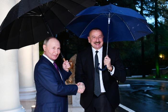  Meeting between President Ilham Aliyev and President Vladimir Putin starts in Sochi  