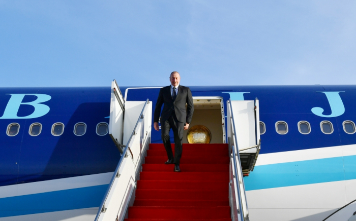   President Ilham Aliyev arrives in Kazakhstan for working visit  