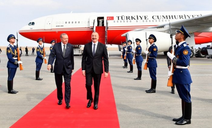  Turkish President Erdogan arrives in Azerbaijan