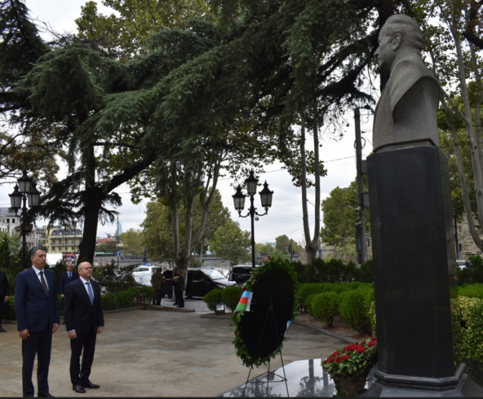   Azerbaijani energy minister visits monument to national leader Heydar Aliyev in Tbilisi  