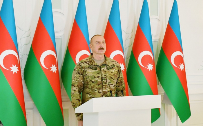     Ilham Aliyev:   „Das aserbaidschanische Volk, zukünftige Generationen werden zu Recht stolz auf diesen glorreichen Sieg sein“  