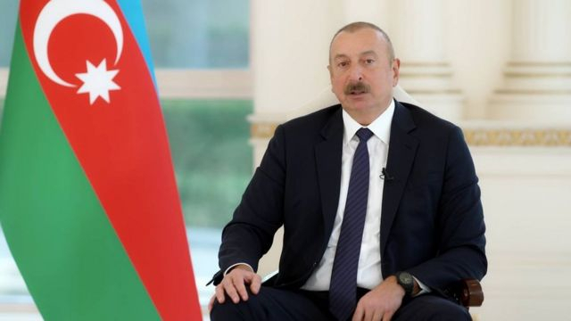   "Las fuerzas de paz rusas están estacionadas temporalmente allí" -   Ilham Aliyev    