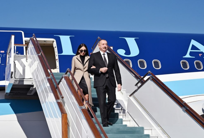  President Ilham Aliyev and First Lady Mehriban Aliyeva arrive in Uzbekistan for visit 