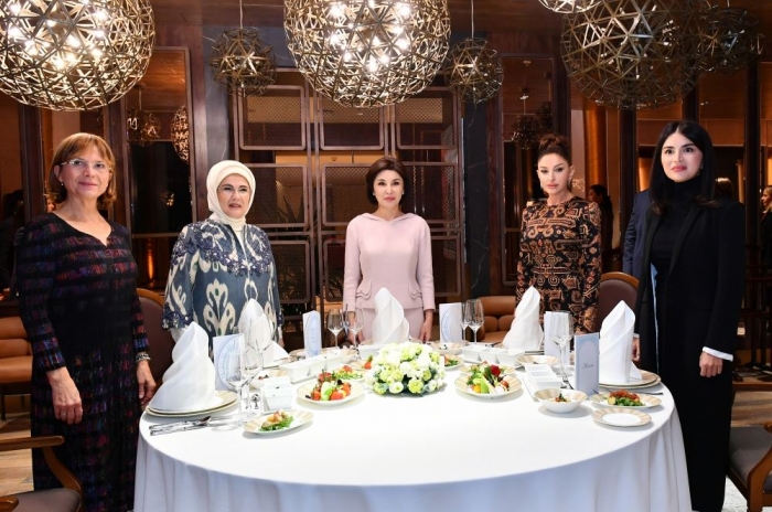  First Lady Mehriban Aliyeva attends dinner organized in Samarkand 