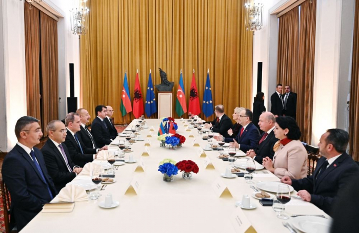   Azerbaijani, Albanian presidents hold expanded meeting during official lunch  