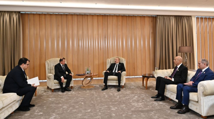   Präsident Aliyev empfängt den Vorsitzenden des Exekutivkomitees der Liberaldemokratischen Partei Usbekistans  