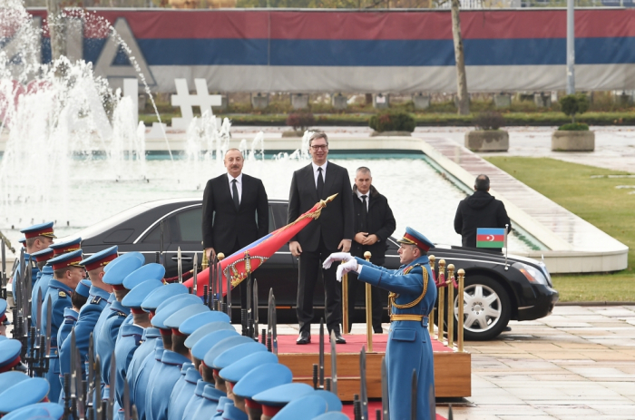   Cérémonie d’accueil officiel du président Ilham Aliyev à Belgrade  