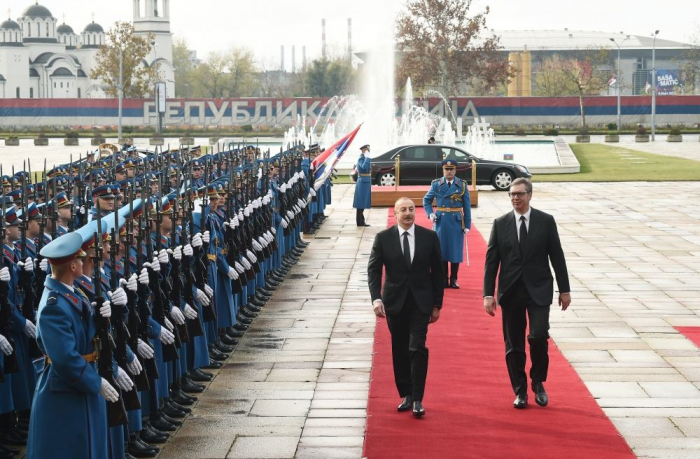  Official welcome ceremony held for President Ilham Aliyev in Belgrade 