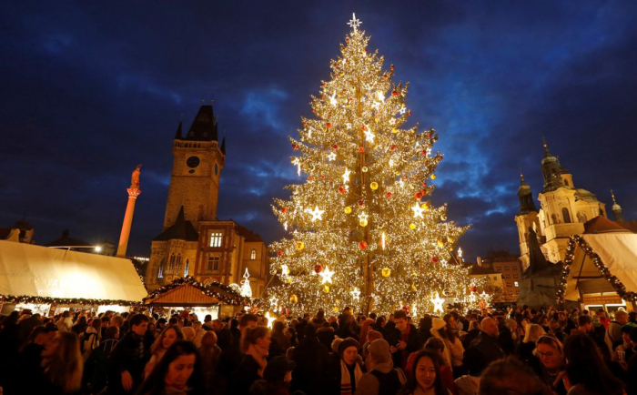 Prague Christmas market returns after COVID but with fewer lights