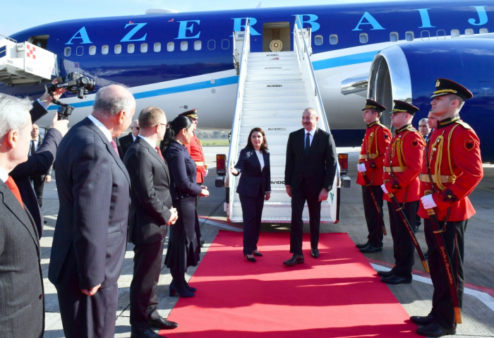  President Ilham Aliyev arrives in Albania for state visit  