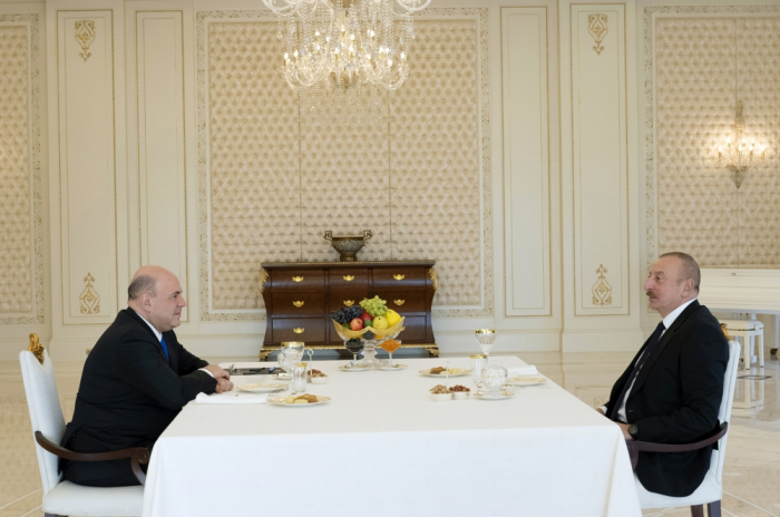  President Ilham Aliyev holds one-on-one meeting with Russian PM Mikhail Mishustin 