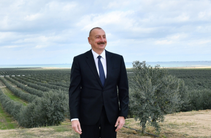  Presidente de Azerbaiyán asiste a la inauguración de la planta en Zira 