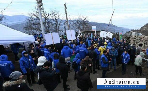   Zahl der Protestteilnehmer auf der Straße Schuscha-Khankendi nimmt zu   - FOTOS    