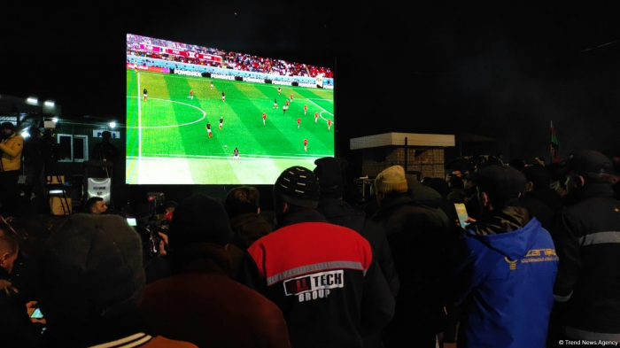  Monitor installed on Khankandi-Shusha road for Azerbaijani protesters to watch World Cup semi-final 