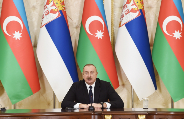     Präsident Ilham Aliyev:   Aserbaidschan und Serbien haben ein großes Potenzial im Bereich Transport und Logistik  