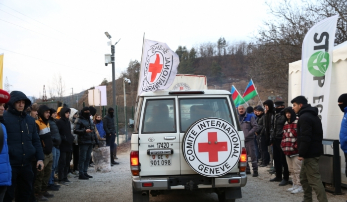   Azerbaijanis protest on Lachin road against ecological terror in Karabakh since December 12  