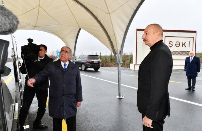 President Ilham Aliyev attends inauguration of Oghuz-Shaki highway after reconstruction