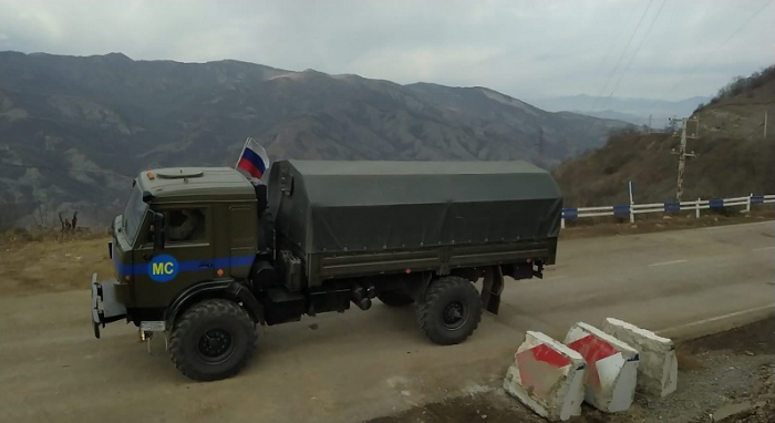   Four more vehicles of Russian peacekeepers pass unhindered along Lachin road   