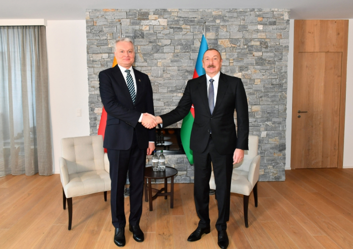  Presidents of Azerbaijan and Lithuania meet in Davos 