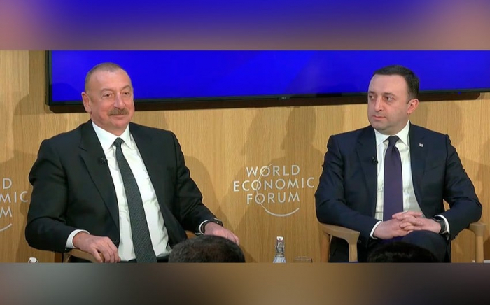  President Aliyev attends panel discussion within Davos Forum - VIDEO