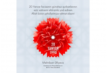   La Vicepresidenta Primera Mehriban Aliyeva comparte una publicación en el aniversario de la tragedia del 20 de Enero  