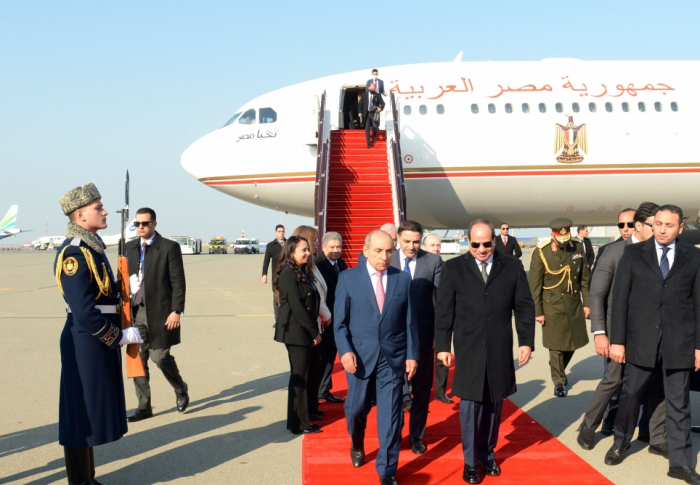   Egyptian President Abdel Fattah El-Sisi arrives in Azerbaijan  