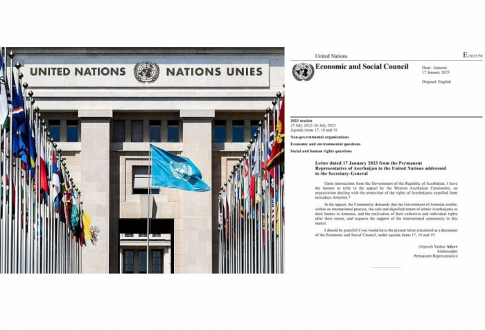   Western Azerbaijan Community’s appeal to international community circulated as UN document  