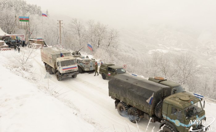   Seven more supply vehicles of Russian peacekeepers pass freely through Lachin-Khankandi road  