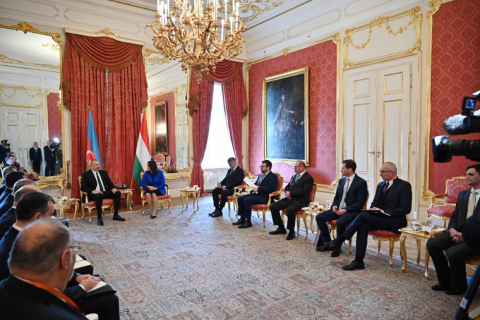  Les présidents azerbaïdjanais et hongrois ont eu un entretien élargi aux délégations