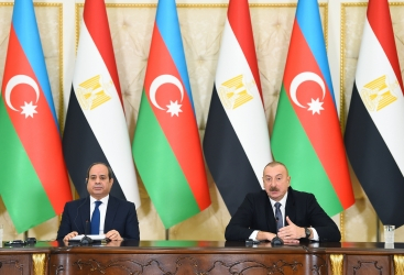   Declaraciones a la prensa de los Presidentes de Azerbaiyán y Egipto  