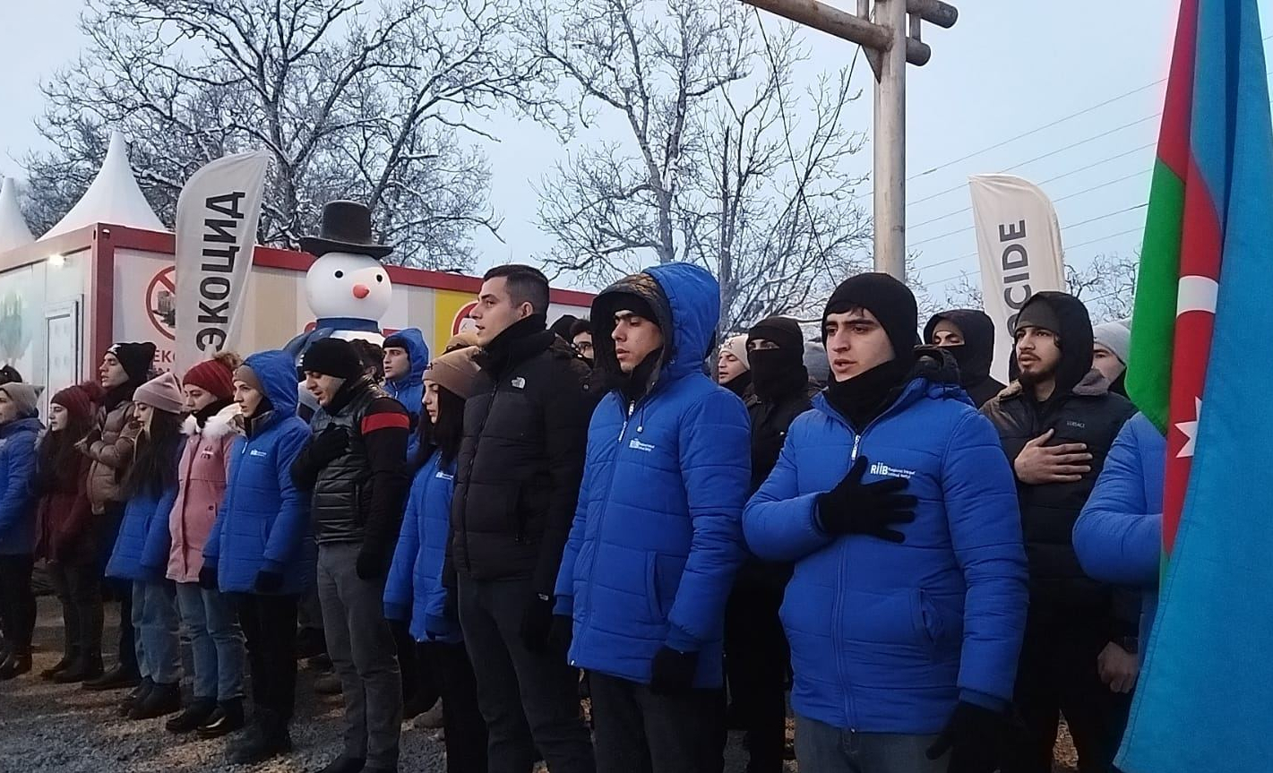   Azerbaijani activists continue peaceful protest on Lachin-Khankendi road despite severe weather conditions  