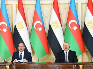   Präsidenten von Aserbaidschan und Ägypten gaben gegenüber der Presse Erklärungen ab   - FOTOS    