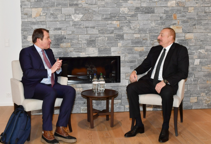  President Ilham Aliyev meets first vice president of EBRD in Davos  