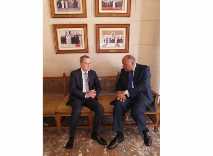 FM Jeyhun Bayramov meets his Egyptian counterpart