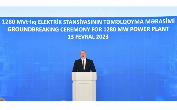   Präsident Ilham Aliyev nimmt am Spatenstich für ein 1.280-MW-Wärmekraftwerk teil  