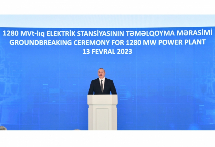 President Aliyev comments on potential contribution of new power plant to Europe