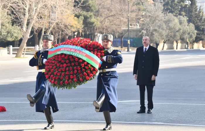   President Ilham Aliyev visits Khojaly Genocide memorial  