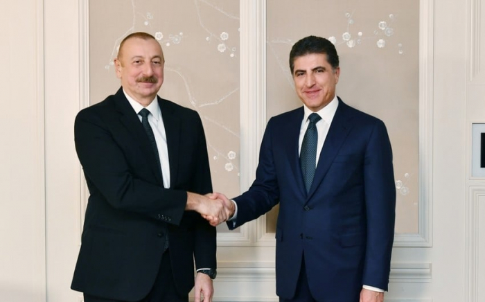  Präsident Ilham Aliyev traf in München mit dem Leiter der Regionalregierung von Irakisch-Kurdistan zusammen -  FOTOS  
