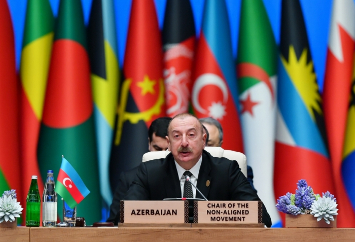 Prezident: "Qoşulmama Hərəkatı beynəlxalq münasibətlərdə mühüm aktorlardan biri olub" Prezident: "Qoşulmama Hərəkatı beynəlxalq münasibətlərdə mühüm aktorlardan biri olub"