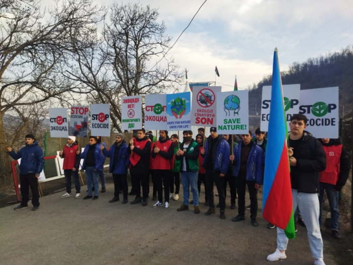   Lachin-Khankendi road: Peaceful protests of eco-Azerbaijanis enter 84th day   