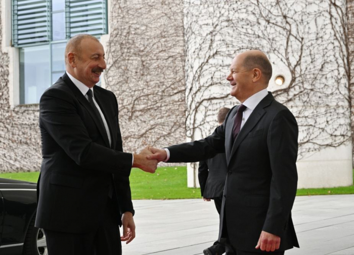  President Ilham Aliyev, Chancellor Olaf Scholz hold joint press conference in Berlin 