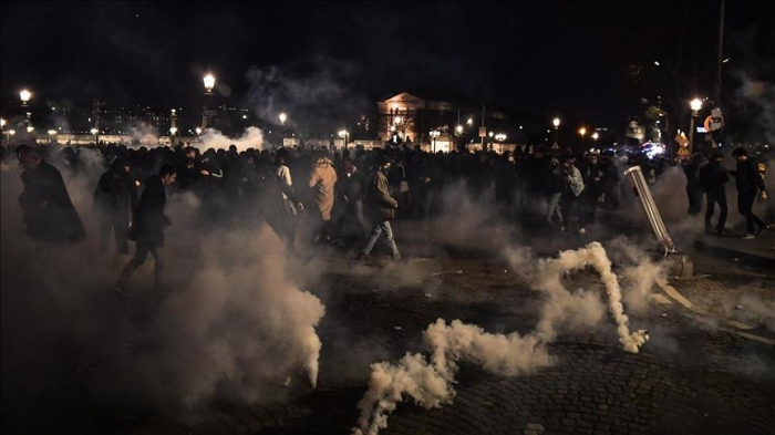 At least 71 detained in protests against pension reform in Paris