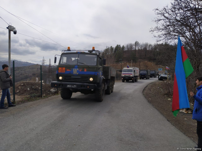  25 vehicles of Russian peacekeepers pass along Lachin-Khankendi road without hindrance  
