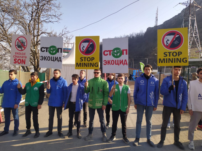   Peaceful protest of Azerbaijani eco-activists on Lachin–Khankendi road enters 105th day  