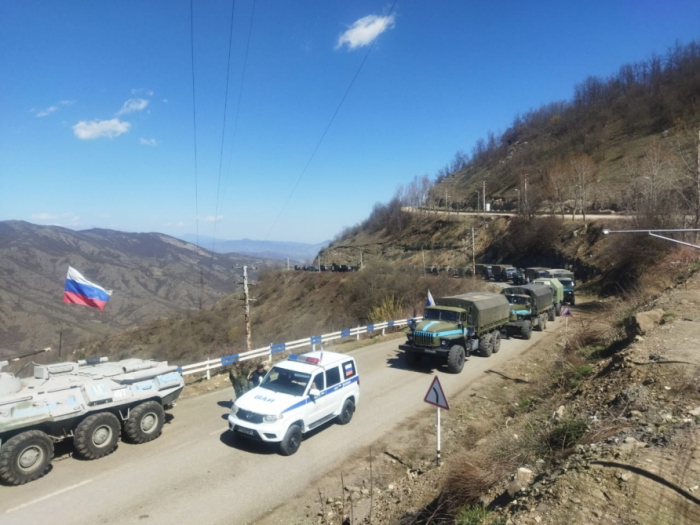   Convoy of Russian peacekeepers passes unhindered along Lachin-Khankendi road   