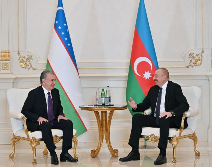  President Ilham Aliyev meets with President of Uzbekistan Shavkat Mirziyoyev 